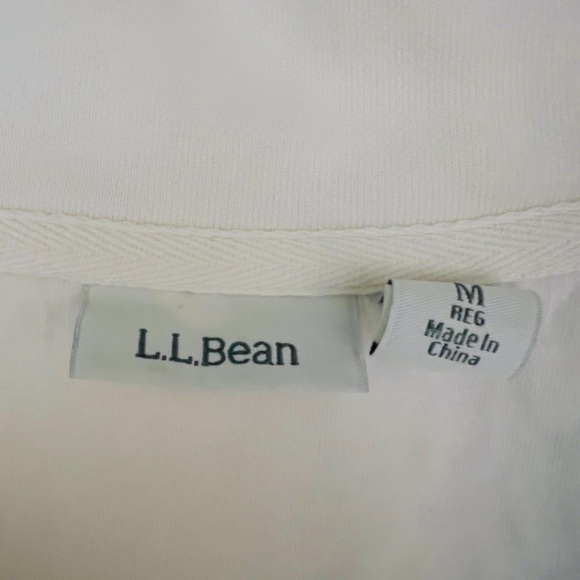 L.L. Bean Off-White Quilted QUARTER Zip Pullover - Picture 4 of 7